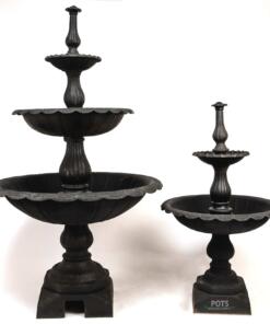 Cast Iron Three Tier Fountain Water Feature Group Small