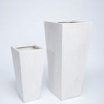 tall tampered white square pot plant size
