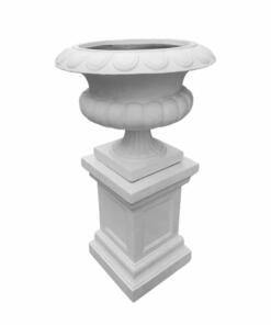 Stonelite Classic Urn and Classic Pedestal White on White