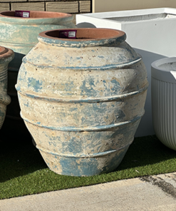 Large Blue Ancient Beehive Planter shaped pot in Ancient range handmade ceramic and hand coloured blue