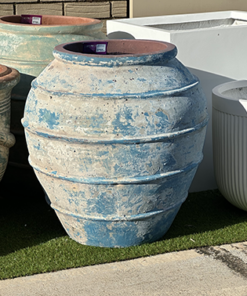 Large Blue Ancient Beehive Planter shaped pot in Ancient range handmade ceramic and hand coloured blue