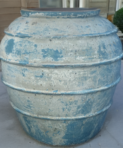 Large Blue Ancient Beehive Planter shaped pot in Ancient range handmade ceramic and hand coloured blue