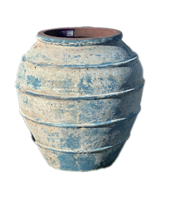 Large Blue Ancient Beehive Planter shaped pot in Ancient range handmade ceramic and hand coloured blue