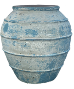 Large Blue Ancient Beehive Planter shaped pot in Ancient range handmade ceramic and hand coloured blue