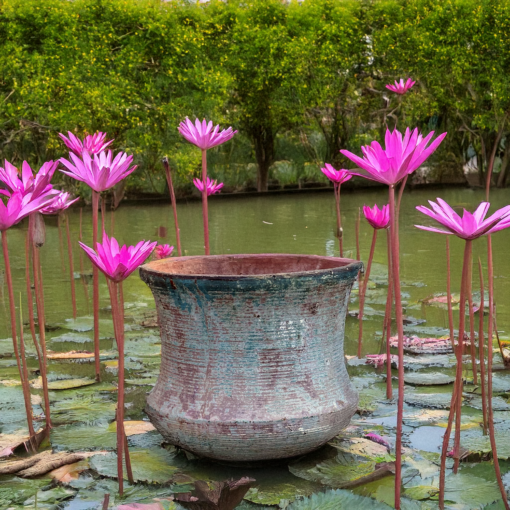 Ancient Lotus Garden Pot