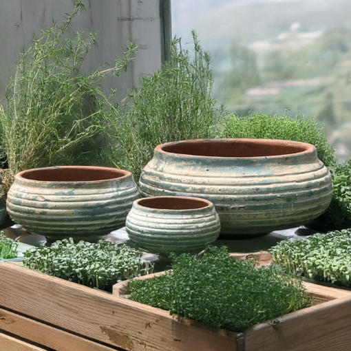 Ancient Seedpod Garden Pots