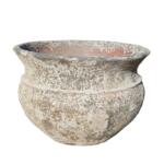 Pompeii Cauldron Planter with black-and-white volcanic texture in large size