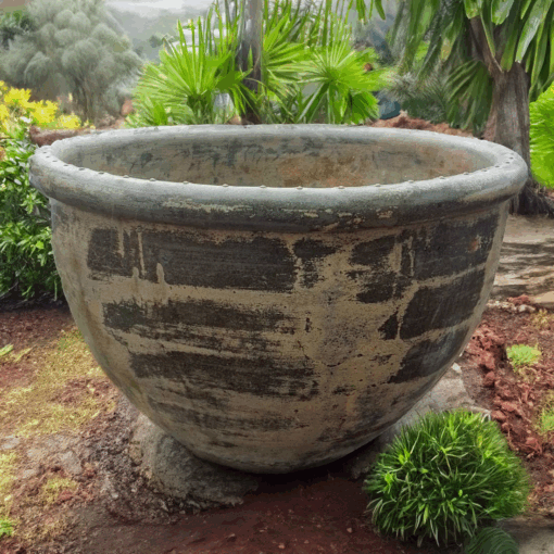A handcrafted Grand Roll-Lip Planter featuring a bold, rounded lip and beautifully textured finish. This large, durable planter is ideal for statement trees, lush tropical plants, or floral arrangements. With a timeless, rustic aesthetic, it complements both indoor and outdoor settings. Available for Australia-wide delivery, including Sydney and the Blue Mountains.