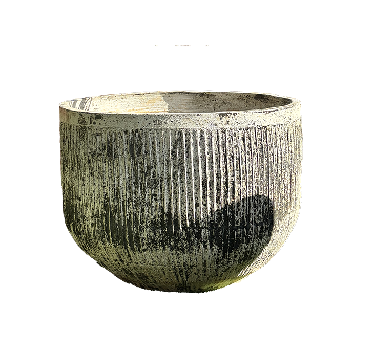 Thai Limestone Fluted Tub Similar to Balcony Gardens Chardonnay